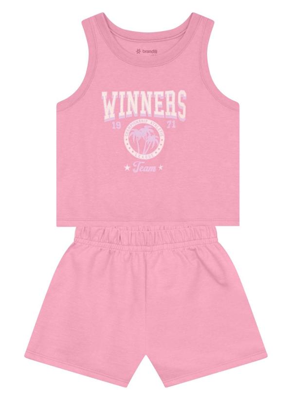 Vista 2 Conjunto Infantil Menina com Glitter Rosa Brandili Brandili