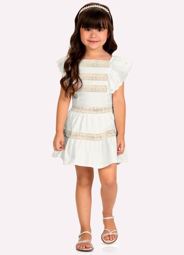 Conjunto Infantil Menina com Pérolas Branco