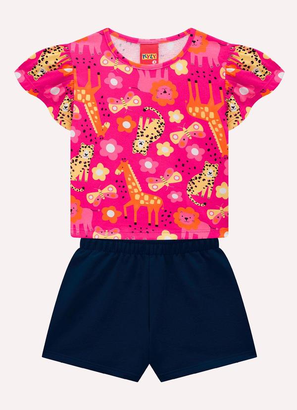 Conjunto Infantil Menina com Ponto Concha Rosa
