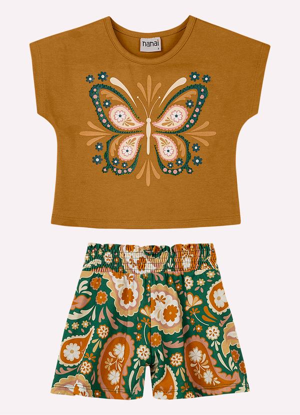 Conjunto Infantil Menina com Strass Amarelo
