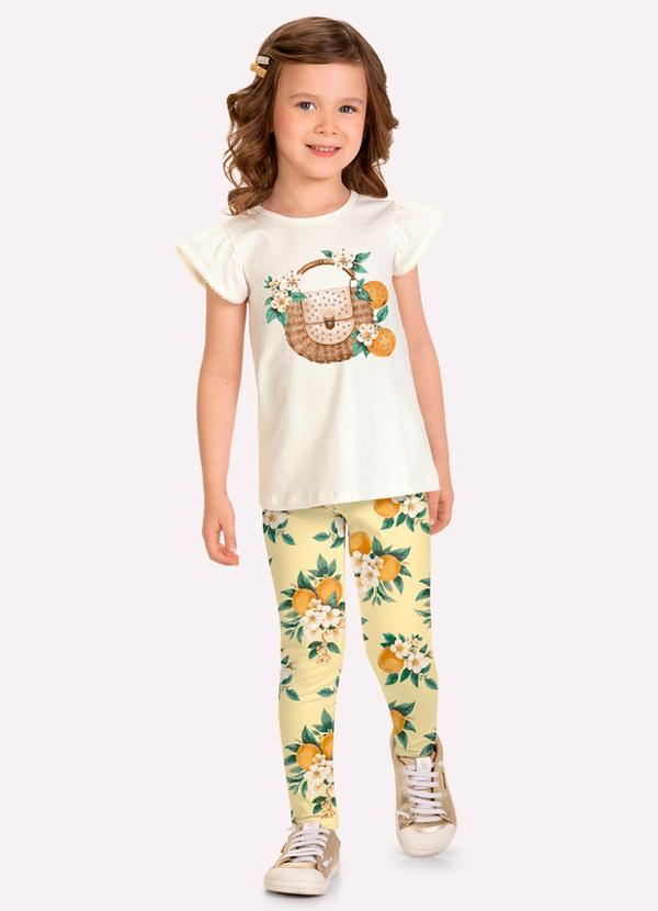 Conjunto Infantil Menina com Strass Branco