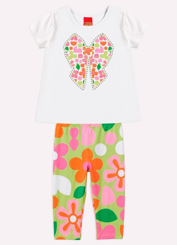 Conjunto Infantil Menina com Strass Branco