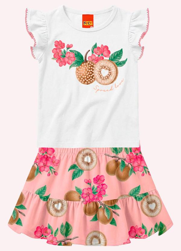 Conjunto Infantil Menina com Strass Branco
