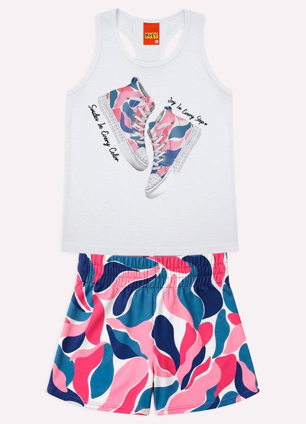 Conjunto Infantil Menina com Strass Branco