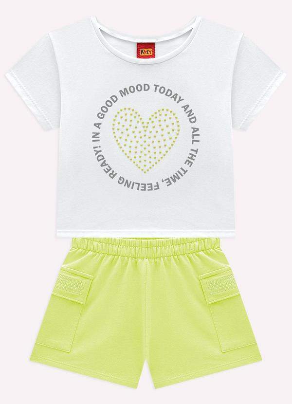 Conjunto Infantil Menina com Strass Branco