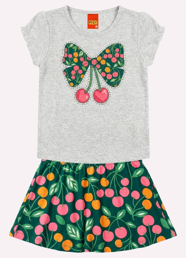 Conjunto Infantil Menina com Strass Cinza