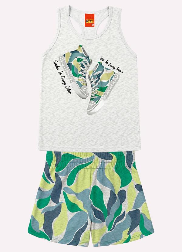 Conjunto Infantil Menina com Strass Cinza