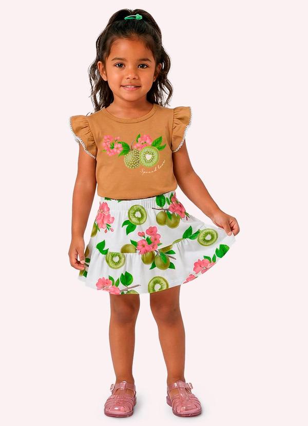 Conjunto Infantil Menina com Strass Marrom