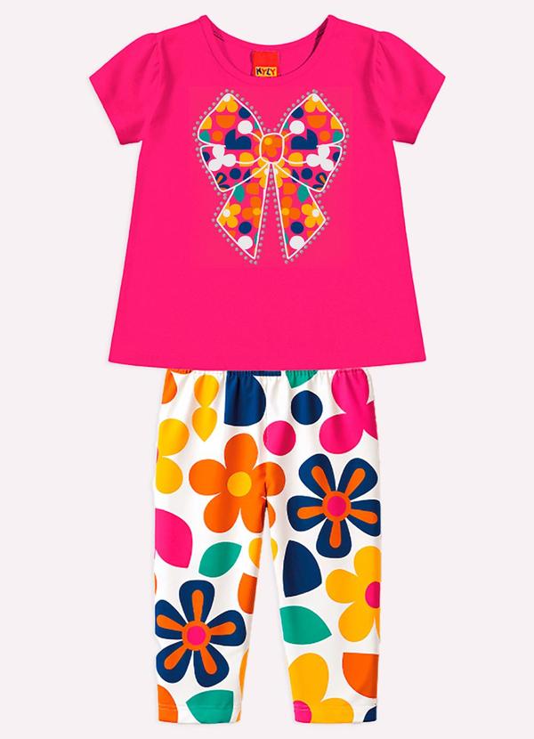 Conjunto Infantil Menina com Strass Rosa