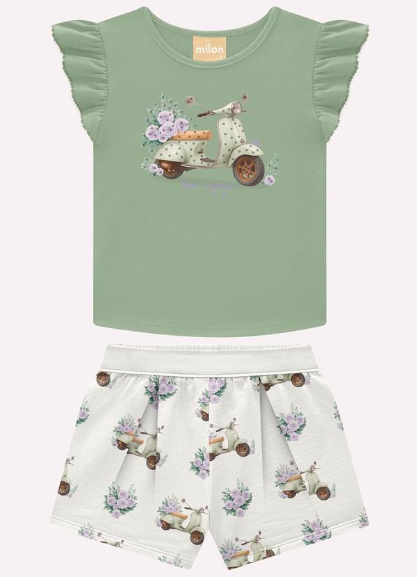 Conjunto Infantil Menina com Strass Verde