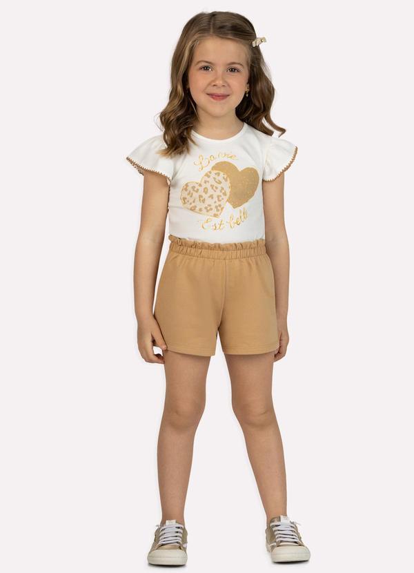 Conjunto Infantil Menina Corações Branco