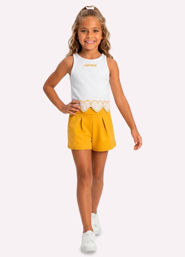 Conjunto Infantil Menina Corações Branco