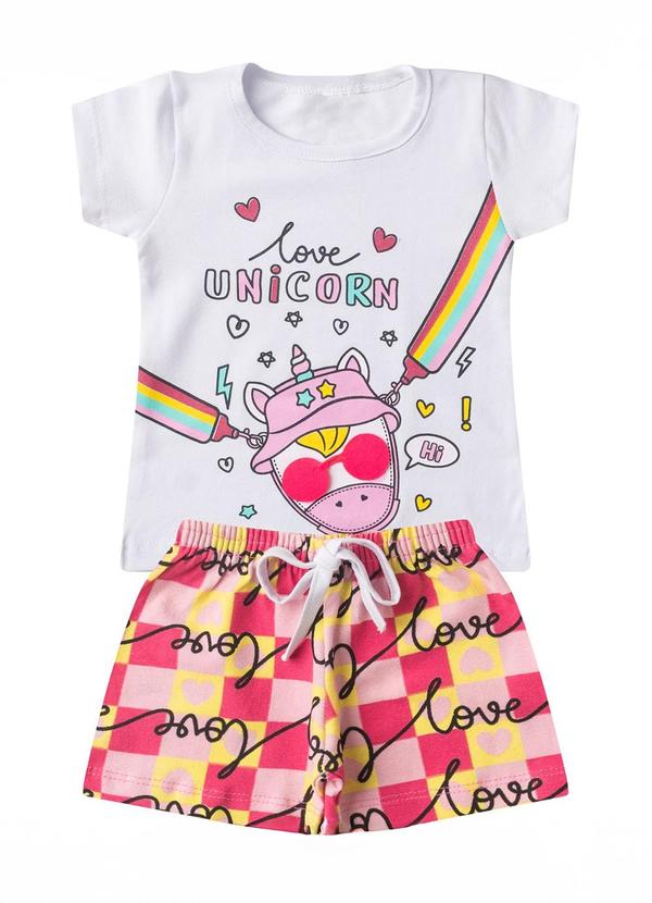 Vista 2 Conjunto Infantil Menina Curto Interativo Branco Select Select