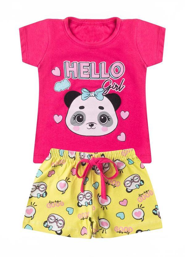Vista 2 Conjunto Infantil Menina Curto Interativo Rosa Select Select
