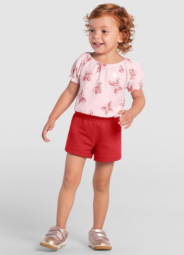 Vista 2 Conjunto Infantil Menina de Borboletas Rosa Brandili Brandili