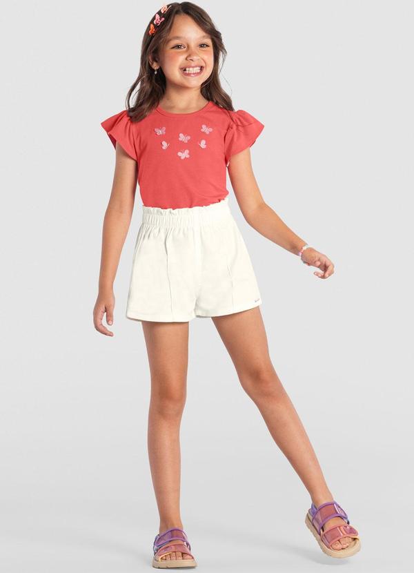 Conjunto Infantil Menina de Borboletas Vermelho