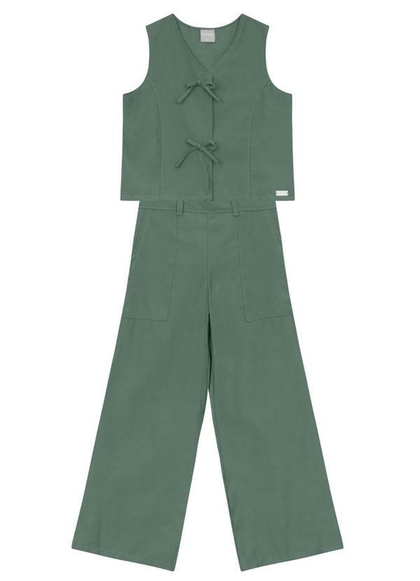 Conjunto Infantil Menina em Alfaiataria Verde