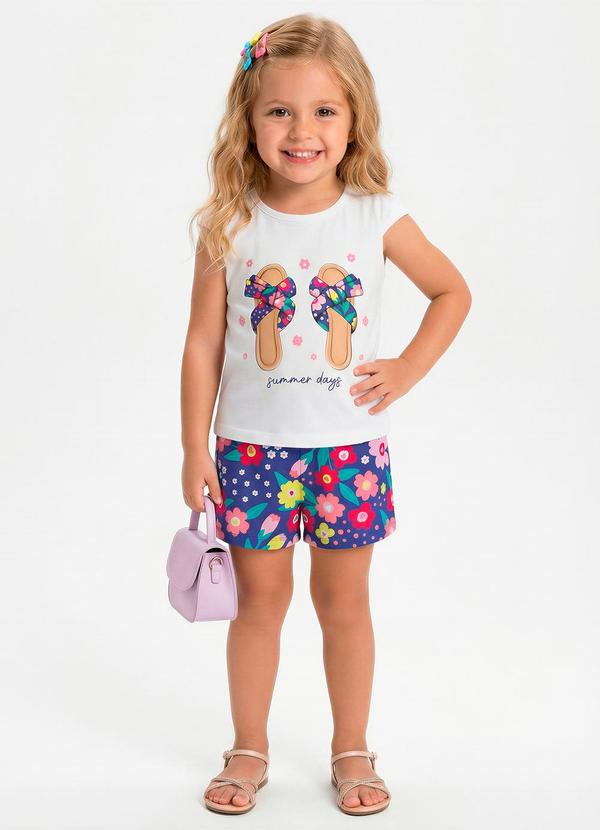 Conjunto Infantil Menina em Algodão Branco