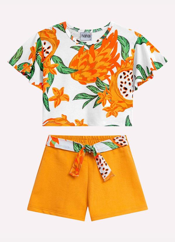 Conjunto Infantil Menina em Algodão Branco