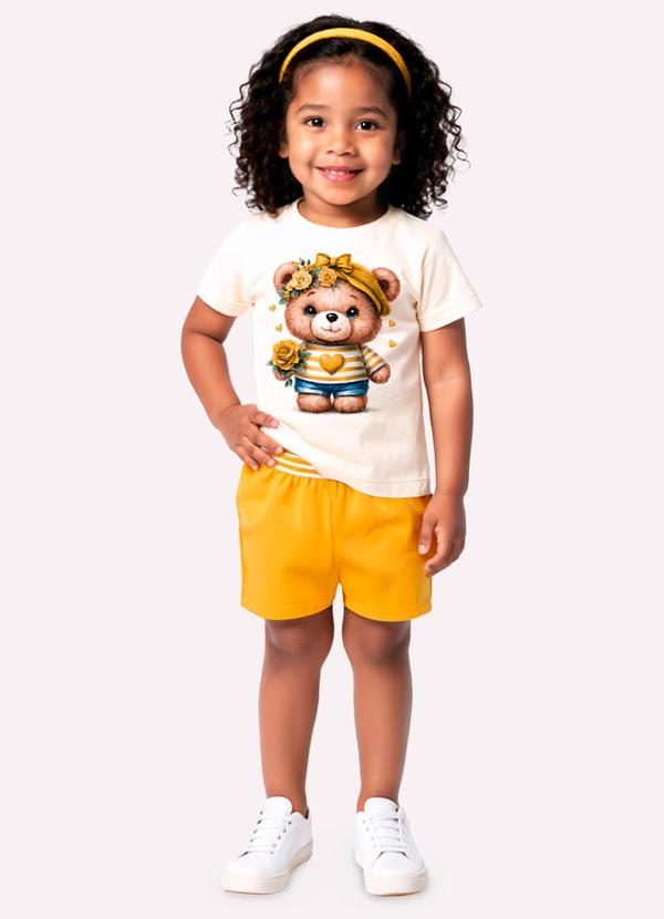 Conjunto Infantil Menina em Algodão Branco