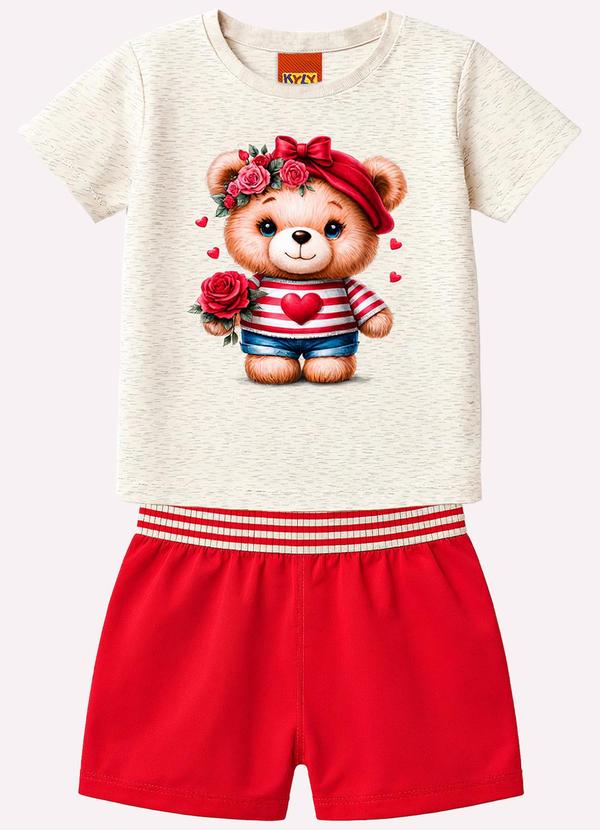 Conjunto Infantil Menina em Algodão Cinza