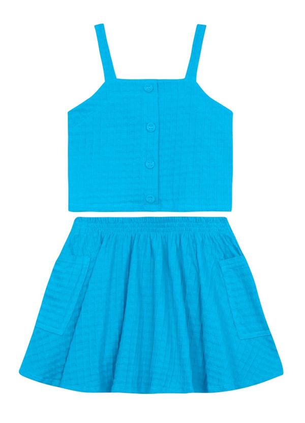 Conjunto Infantil Menina em Cotton Azul