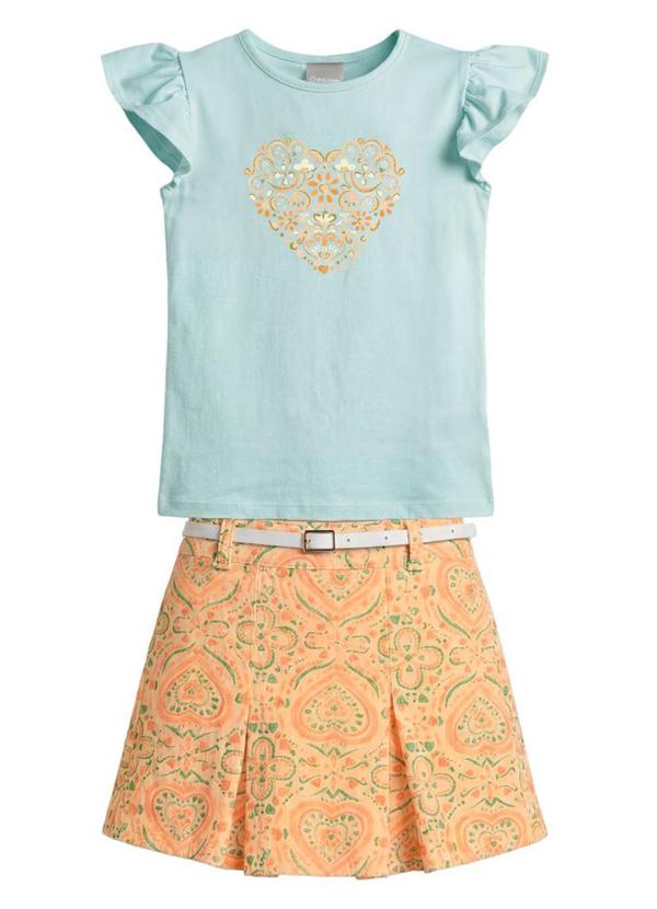 Conjunto Infantil Menina em Cotton Verde