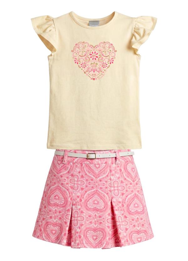 Conjunto Infantil Menina em Cotton Bege