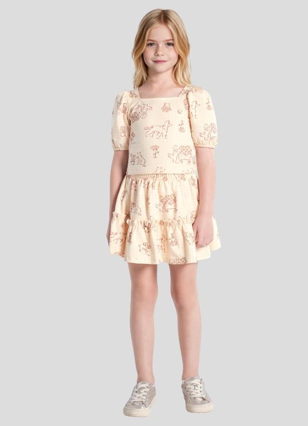 Conjunto Infantil Menina em Cotton Bege