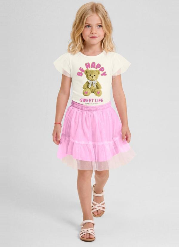Conjunto Infantil Menina em Cotton Bege