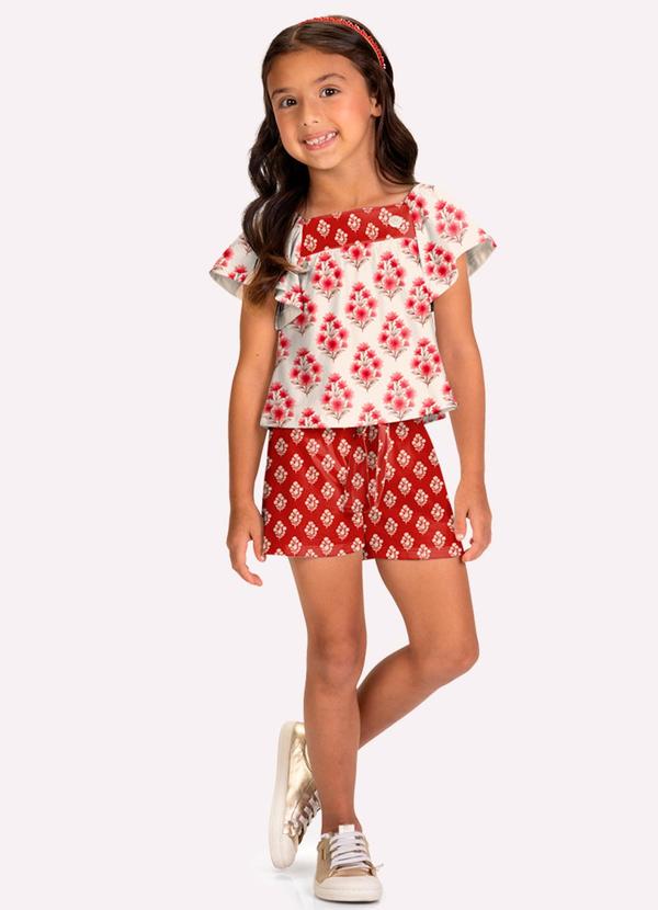 Conjunto Infantil Menina em Cotton Bege