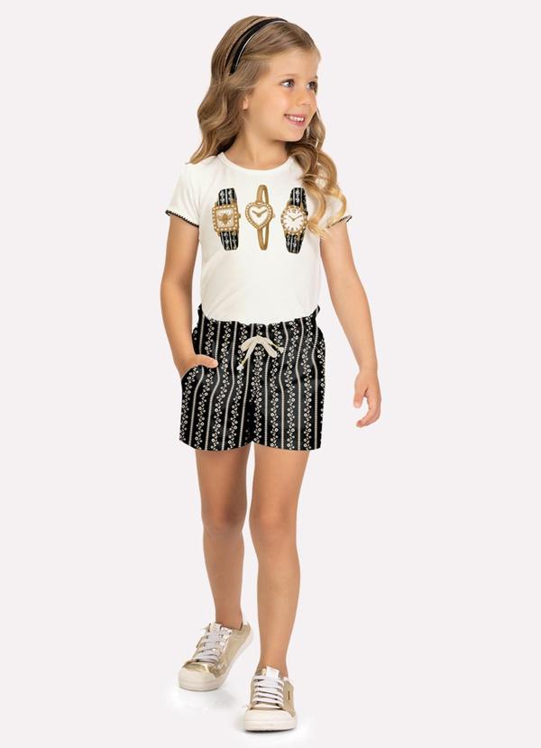 Conjunto Infantil Menina em Cotton Preto