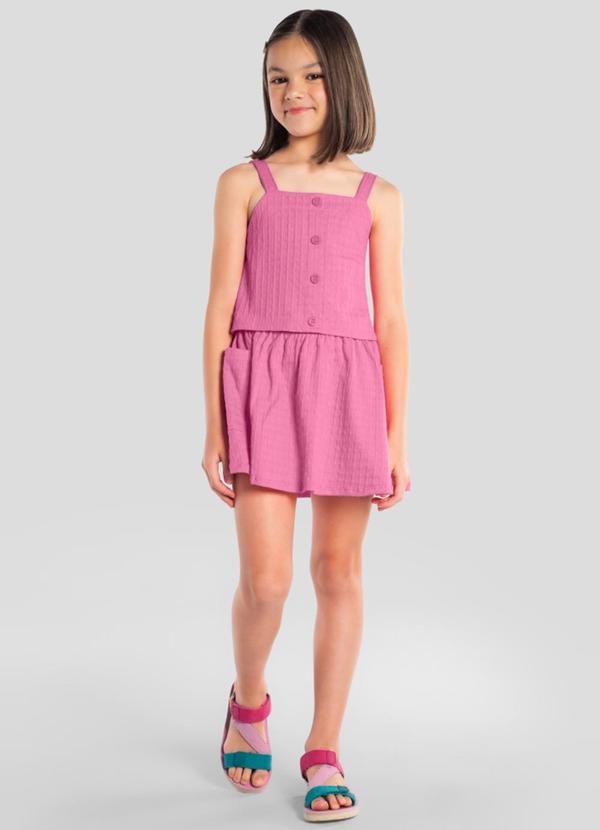Conjunto Infantil Menina em Cotton Rosa