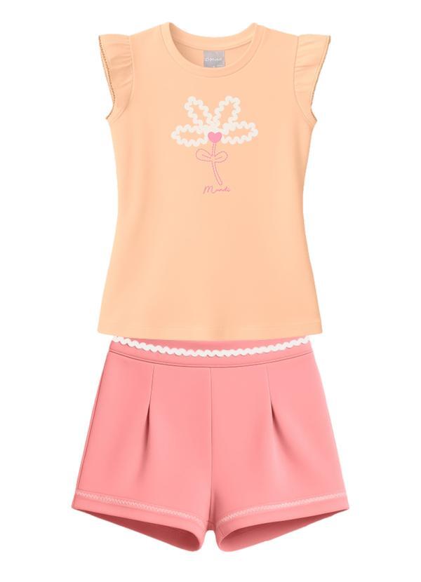 Conjunto Infantil Menina em Cotton Rosa