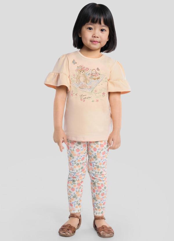 Conjunto Infantil Menina em Cotton Rosa
