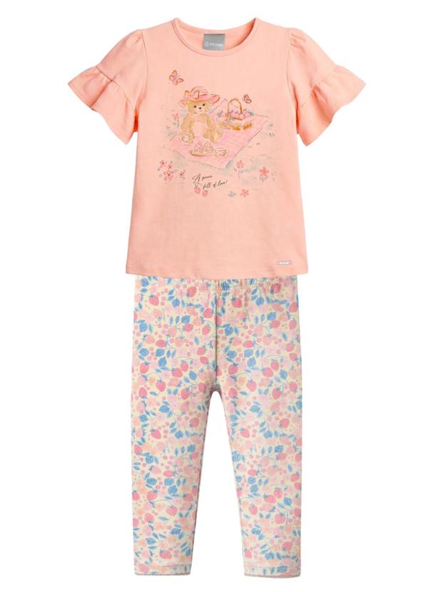 Conjunto Infantil Menina em Cotton Rosa