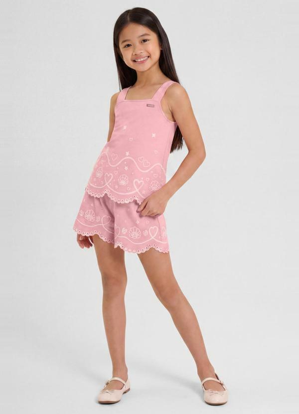 Conjunto Infantil Menina em Cotton Rosa