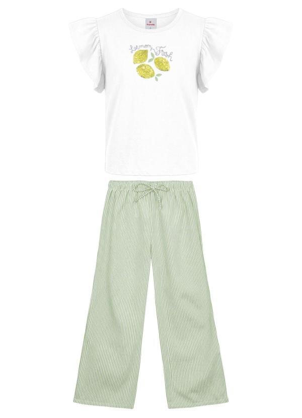 Conjunto Infantil Menina em Fio Tinto Branco