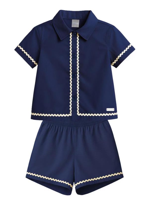 Conjunto Infantil Menina em Malha Azul