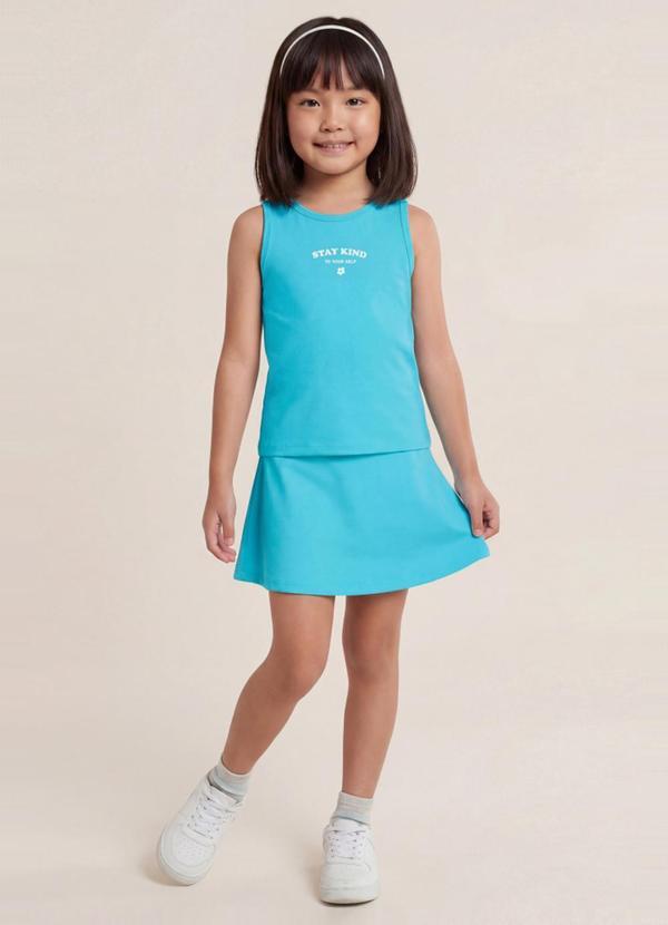 Conjunto Infantil Menina em Malha Azul