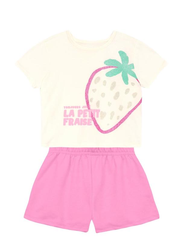 Conjunto Infantil Menina em Meia Malha Bege