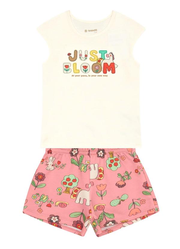 Conjunto Infantil Menina em Meia Malha Bege