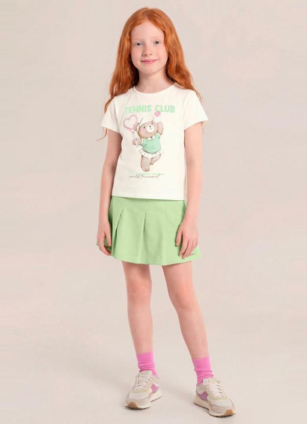 Conjunto Infantil Menina em Meia Malha Bege
