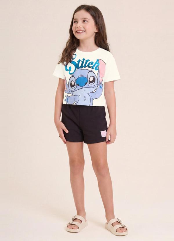 Conjunto Infantil Menina em Meia Malha Bege