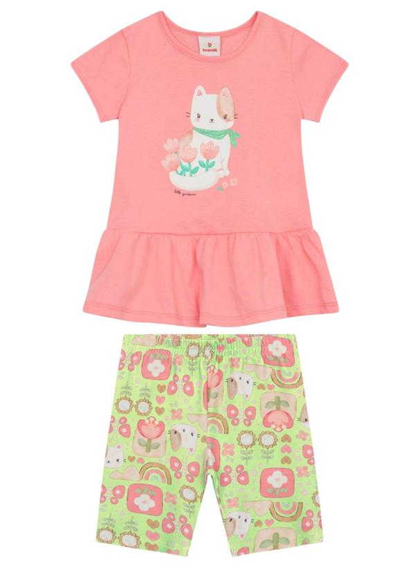 Conjunto Infantil Menina em Meia Malha Rosa