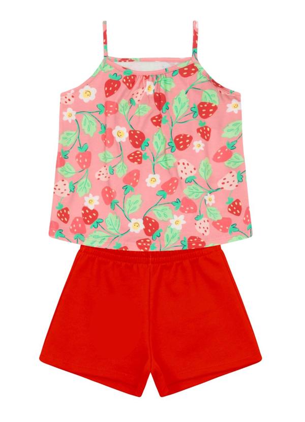 Conjunto Infantil Menina em Meia Malha Rosa