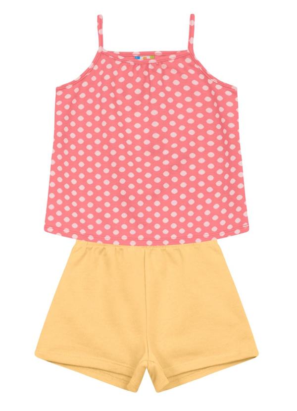 Conjunto Infantil Menina em Meia Malha Rosa