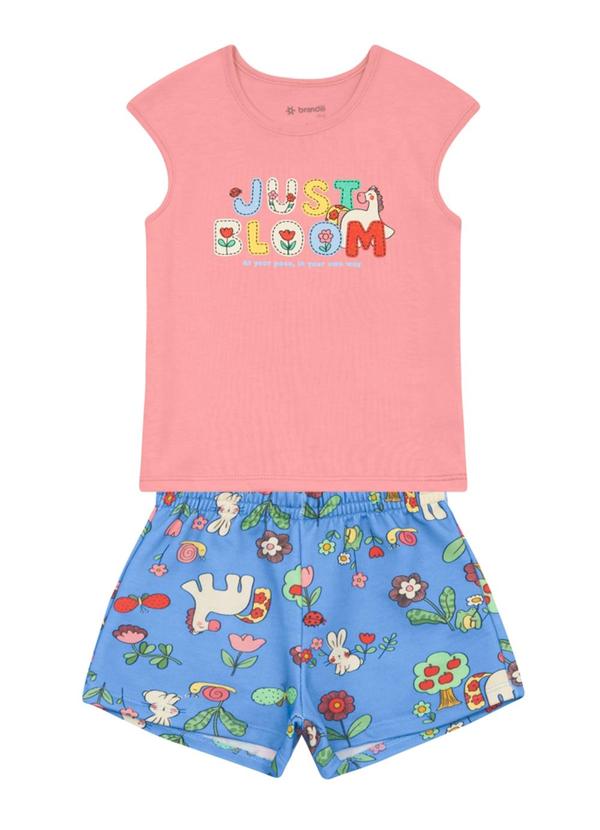 Conjunto Infantil Menina em Meia Malha Rosa