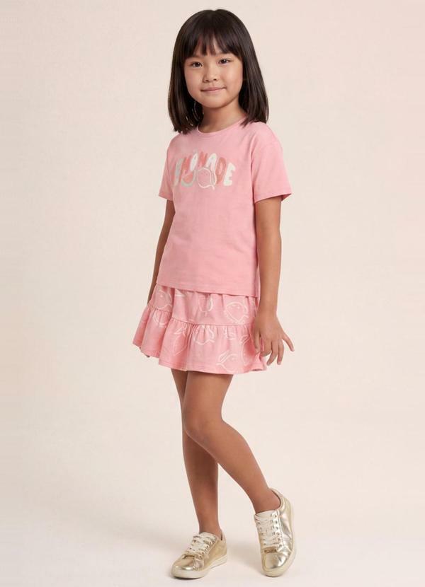 Conjunto Infantil Menina em Meia Malha Rosa