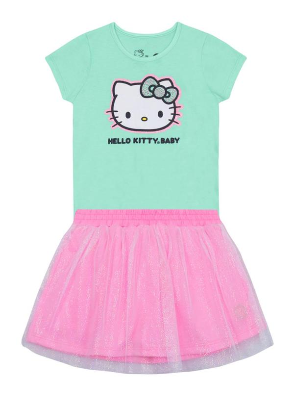 Conjunto Infantil Menina em Meia Malha Verde
